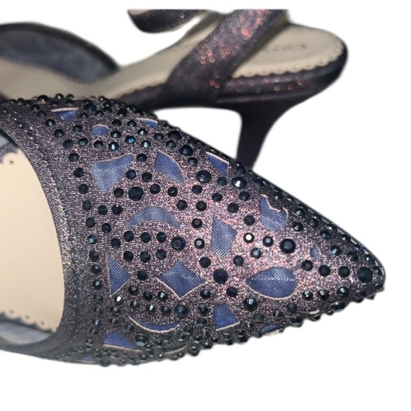 New Charter Club Giada Heels Pointed Toe Sling Back Size 10 Understated Jeweled - Picture 10 of 12